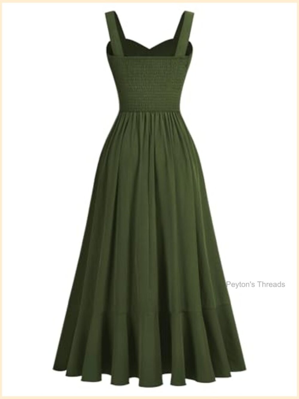 Casual V-Neck Ruffle Split Flowy A-Line Midi Cocktail Dress - Picture 6 of 7